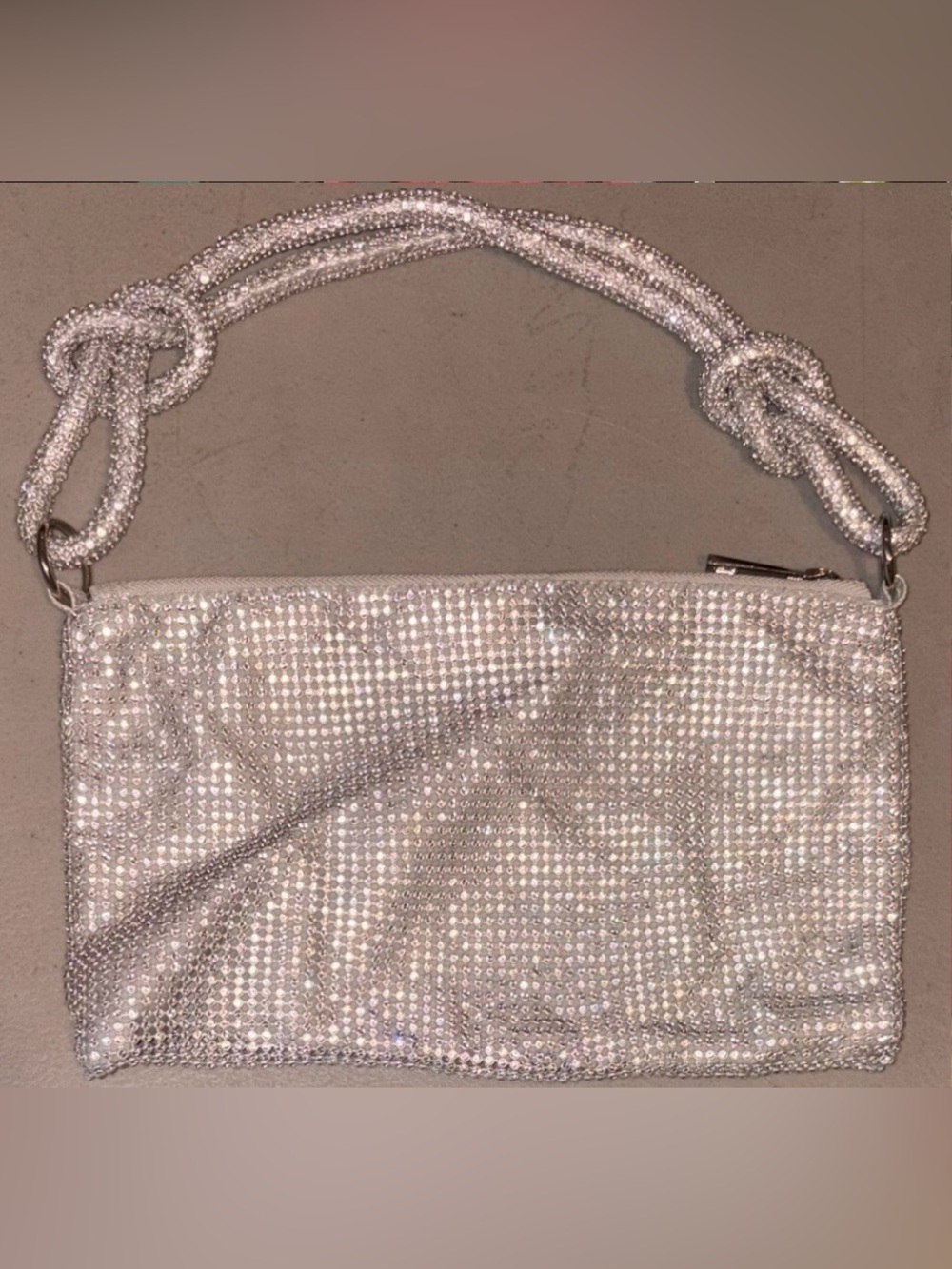 purse Sparkling Silver Rhinestone Evening Bag